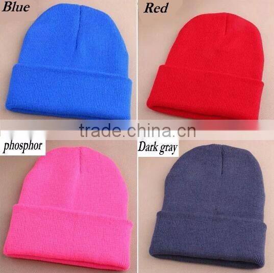 Fashion Custom Knitted Acrylic Winter Beanie Plain Blank Toque Beanie Hat