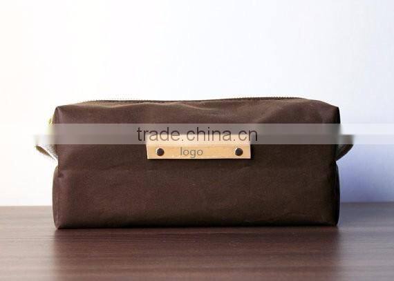 Custom high quality waxed canvas toiletry bag
