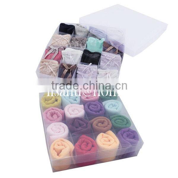 Decorative stackable bra storage basket for socks