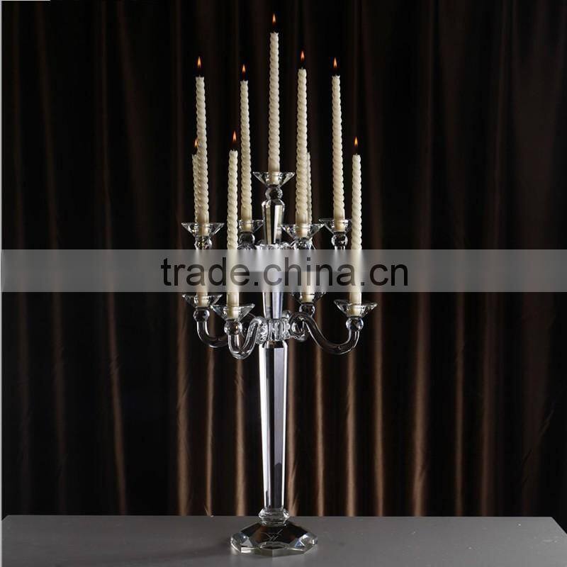New!!!cheap newest design 9arms crystal candle holder