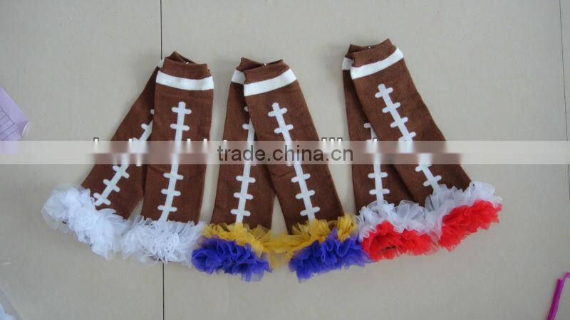 Wholesale boutique kaiya Baby christmas knitted Chevron Ruffle Leg Warmer