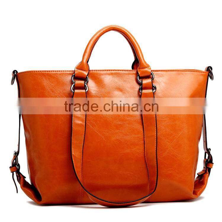 Woman shopping bag Wax-oil leather handbag crossbody bag