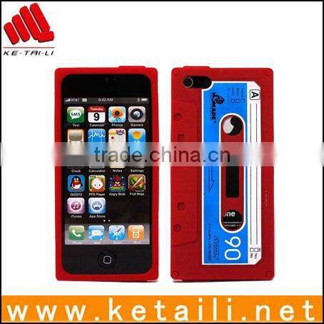 Retro cassette tape silicone case cover for iphone 5/6 made in China
