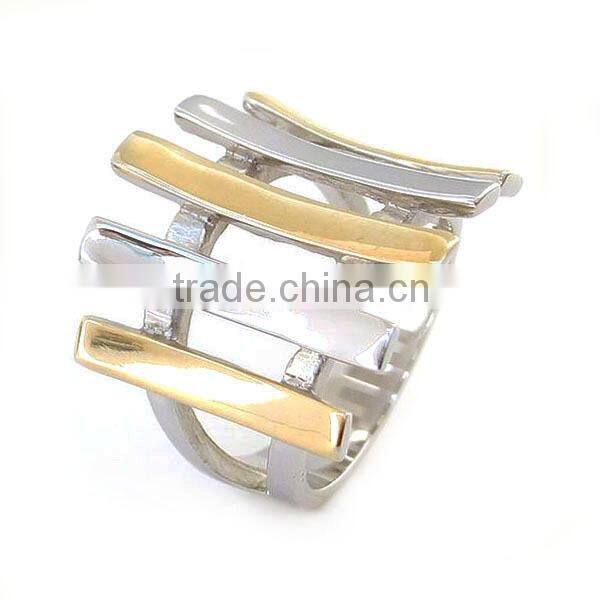 Classical chain design band stainless steel gold plated ring gold plated cock rings gold plated engagement rings (LR7614)