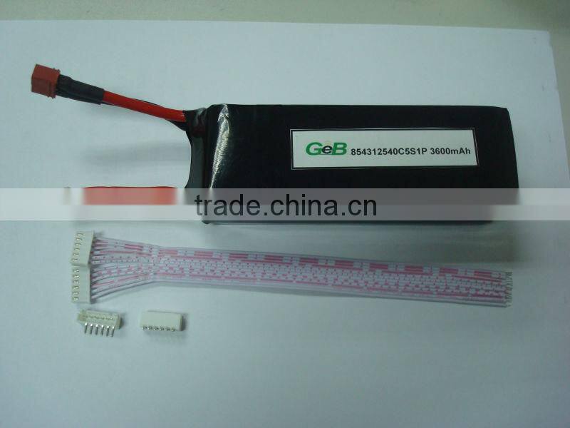 40C 18.5v cheap lipo rc batteries pack 3600mAh connector