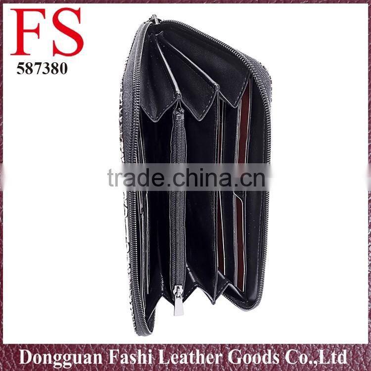 wholesale Long High Quality snacke skin pu Leather Women Wallet made in china
