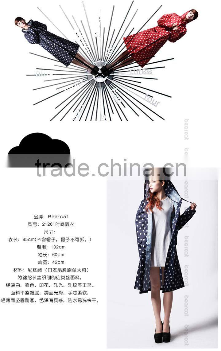 BEARCAT personality slim raincoat,dot women Poncho