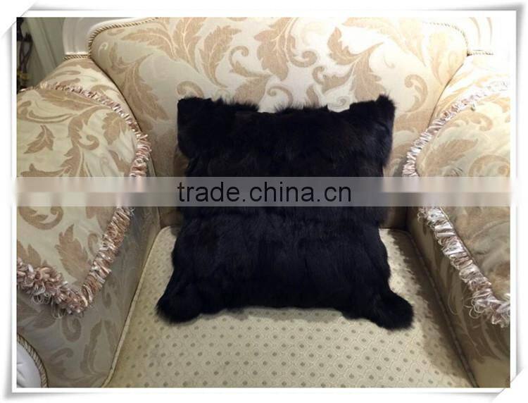 Custom size Colorful Fox Fur Pillow Fur Cushion Cover