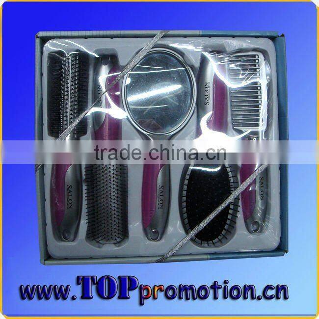 promotion plastic hairbrush set custom salon hair comb set