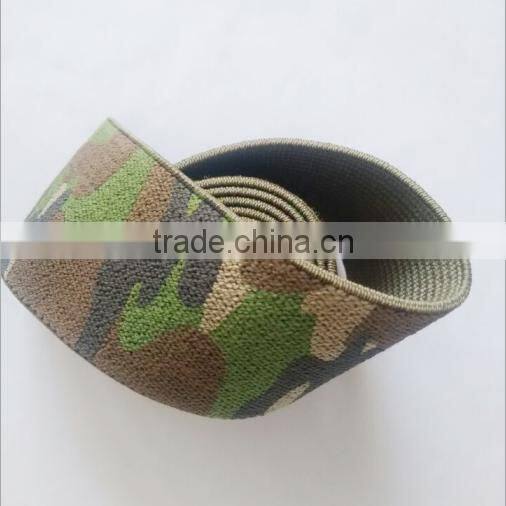 Top quality 100% cotton tape webbing camouflage elastic band