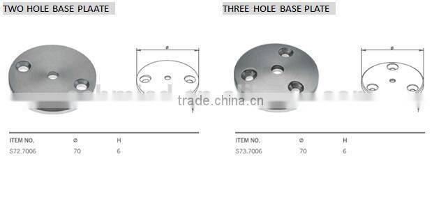 Stainless steel Railing Round Satin base plate in satin finish
