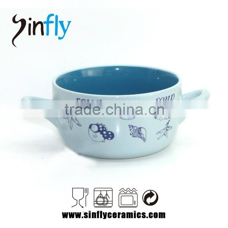 2015 hot selling glaze hand-painted ceramic bowl stoneware bowl