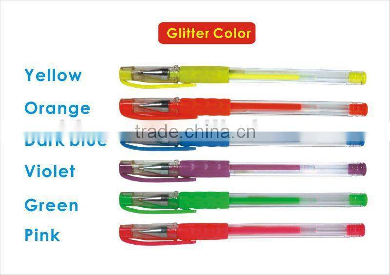 Glitter Color Hot Sale Gel Pen/color gel ink pen
