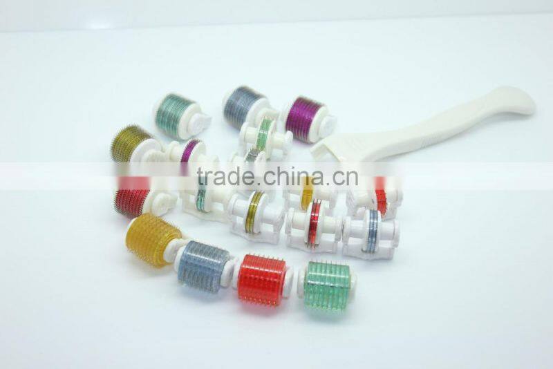 3 in 1 derma roller with changeable needle for eye,face,body skin care,acne scar removal