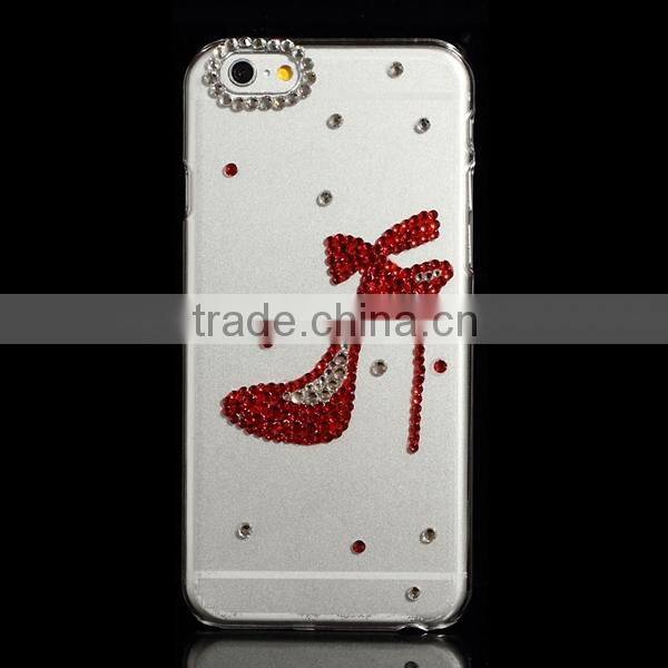 High-heeled Shoe Rhinestones Clear Hard Case for iPhone 6, for iphone6 case