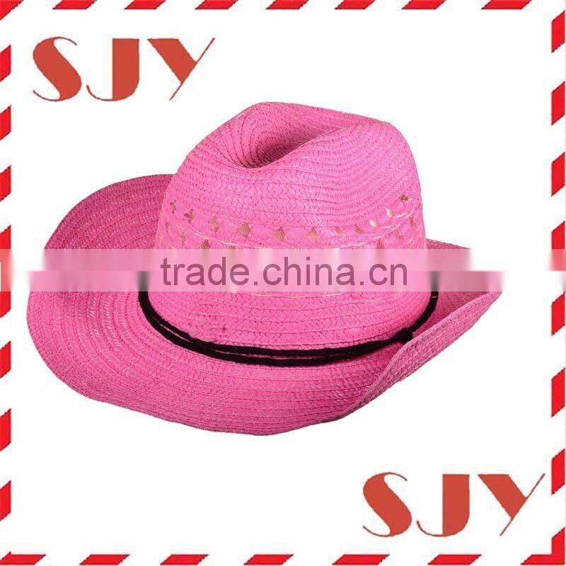 High quality Summer Bulk Cowboy color straw hats wholesale