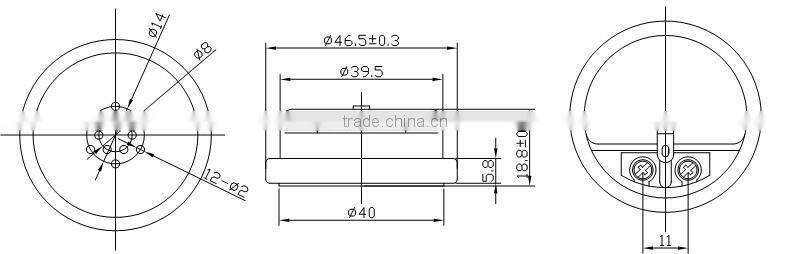 High quality and durable round telephone receiver for mobile phone / smartphone handset with wired
