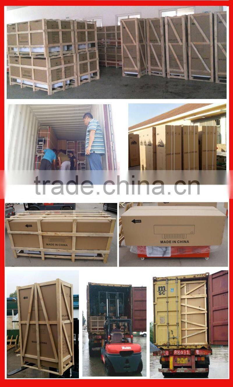 2m Glass top doors quick frozen chest freezer