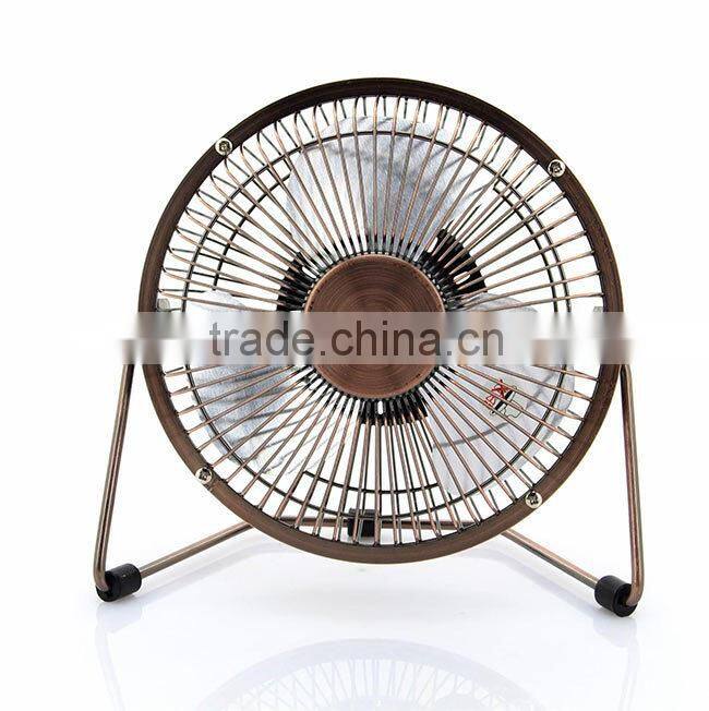 Portable Bronze 6 Inch metal Mini fan usb