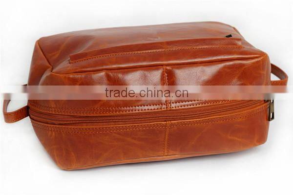 Boshiho Customized Logo Leather Wash Bag