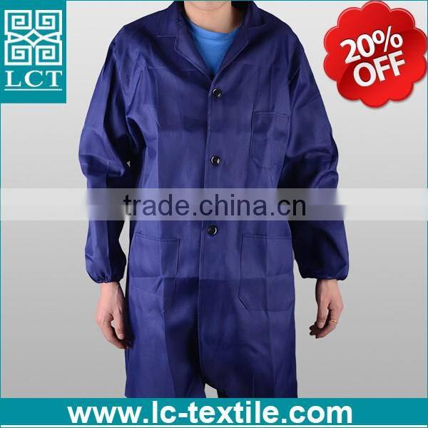 wholesale bulk cheap polyester cotton blue Dust-Proof mens workwear for supermarket