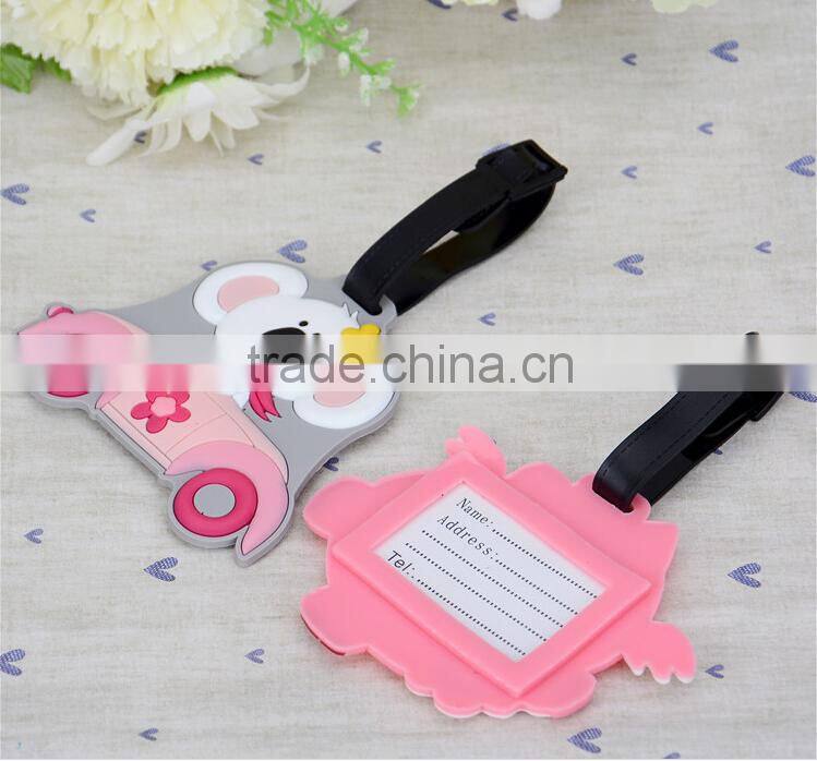 3d lovely design 3D soft pvc luggage tags