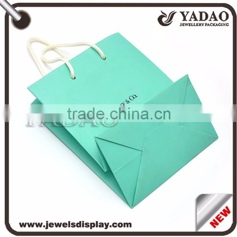 Matte lamination colorful fancy recycled paper shopping bag with custom logo hot-stamping
