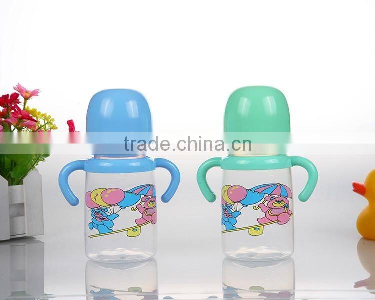 customized packing and logo 90z square baby bottle 2015 hot selling baby feeder bottle