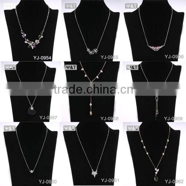 moon galaxy tiger stripes dress rabbit doll necklaces crystal charm bib necklace