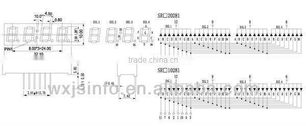 Small Size 0.25 inch with Super Red color,clock digit led display