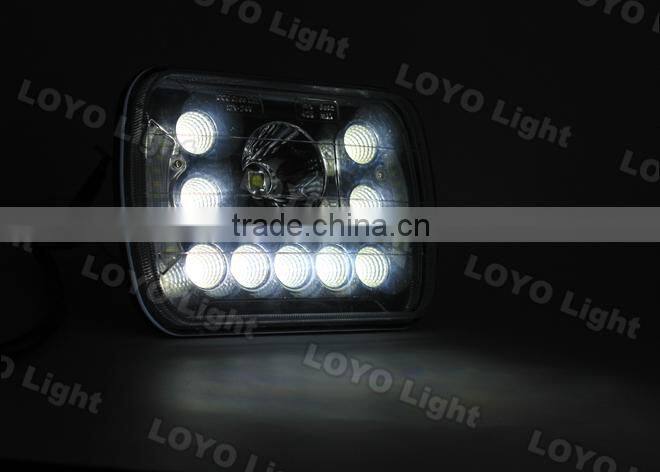 Newest!!! square 7 inch led headlight for truck, tractor with angel eyes 45W 5x7 led headlight