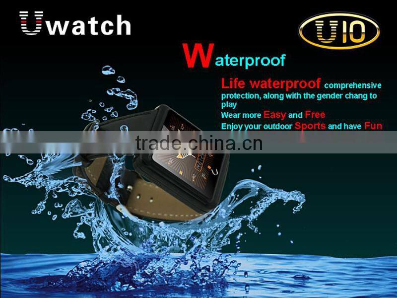 U10 Bluetooth Smart Watch WristWatch UWatch Sync Phone Call SMS APP Notification with E-compass Pedometer for Android Cellphone