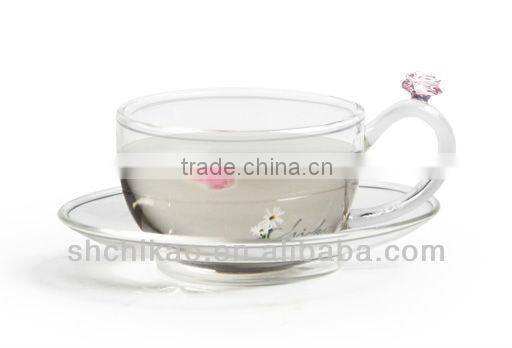 transparent borosilicate glass mug