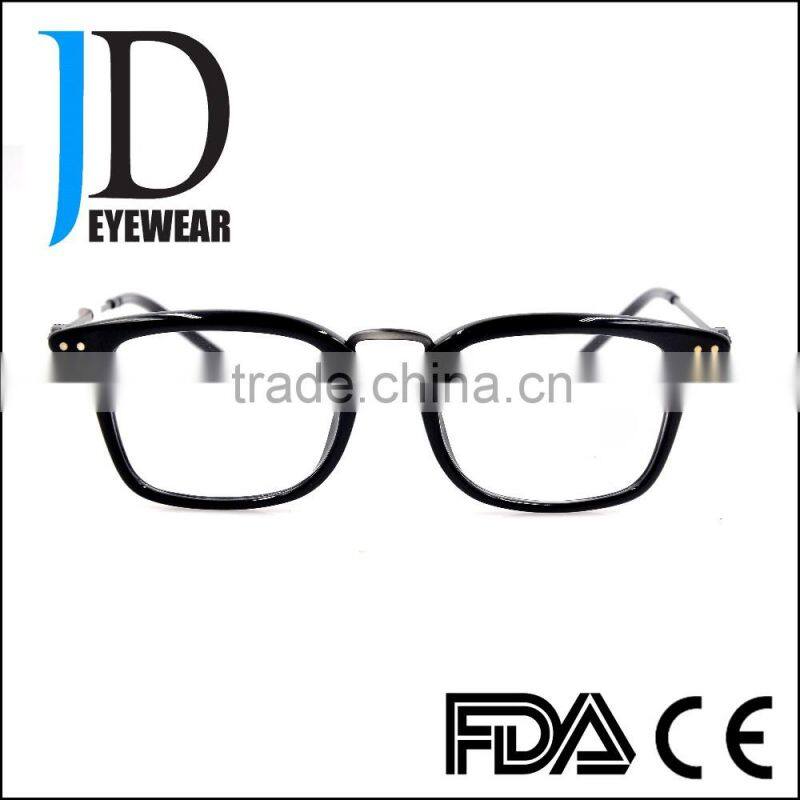 custom made metal bridge steady black silver square framed glasses