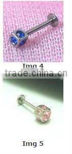 Labret with hologram ball lip body piercing jewelry labret ring