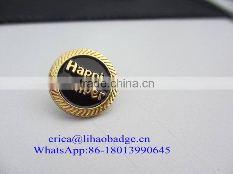 2016 Customized shape and logo Brass plating Sport Lapel pin badge with butterfly clutch Soft enamel Metal/Custom badge