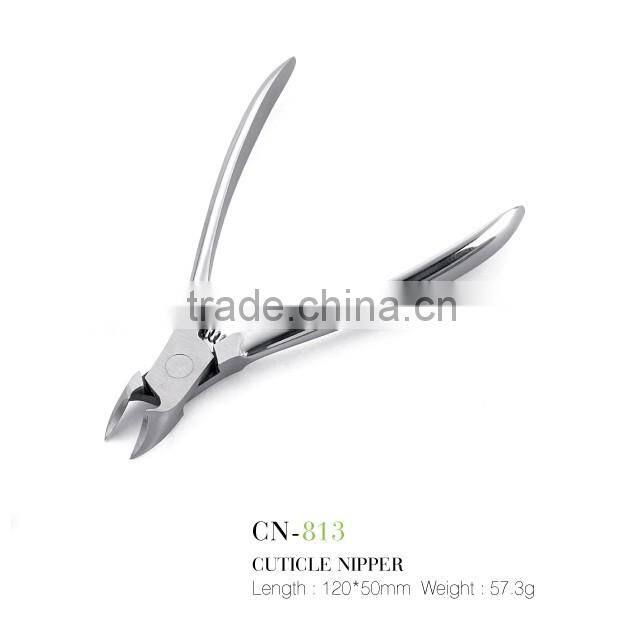 Durable stainless steel mirrored cuticle nipper