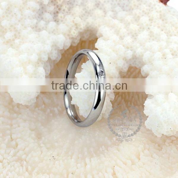 3MM Stainless steel round zircon simple ring fashion women ring wedding jewelry 6260486