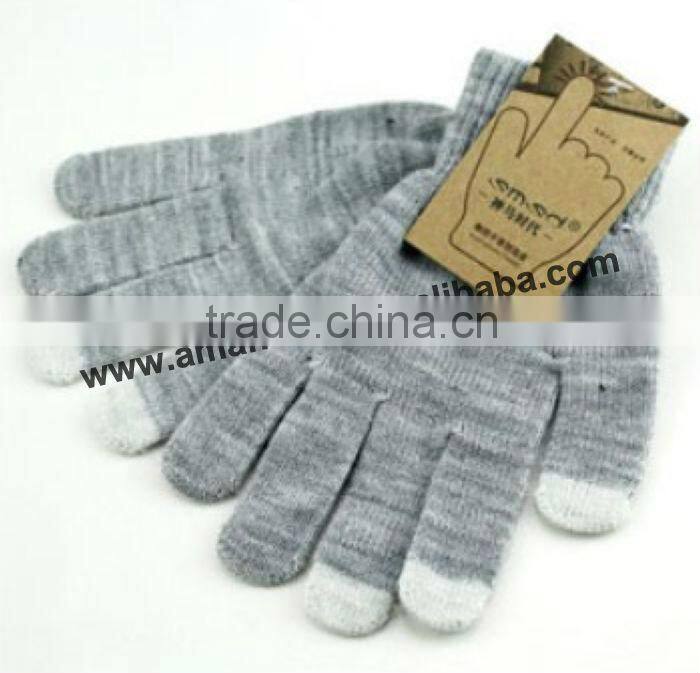 The New Arrival Keep Warm Wool Knit Gloves Pure Color Touch Screen Gloves,10 Colors For Option,Good Quality And Good Service