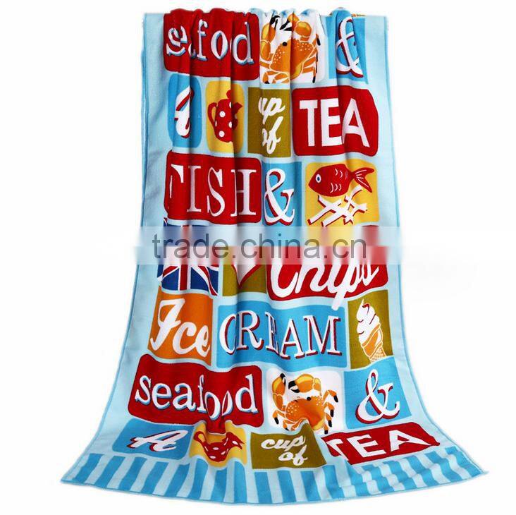 Wholesale New fashion 100% polyester dollar printed beach towel