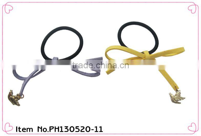 cute girls pink bowknot scrunchie with bow tie