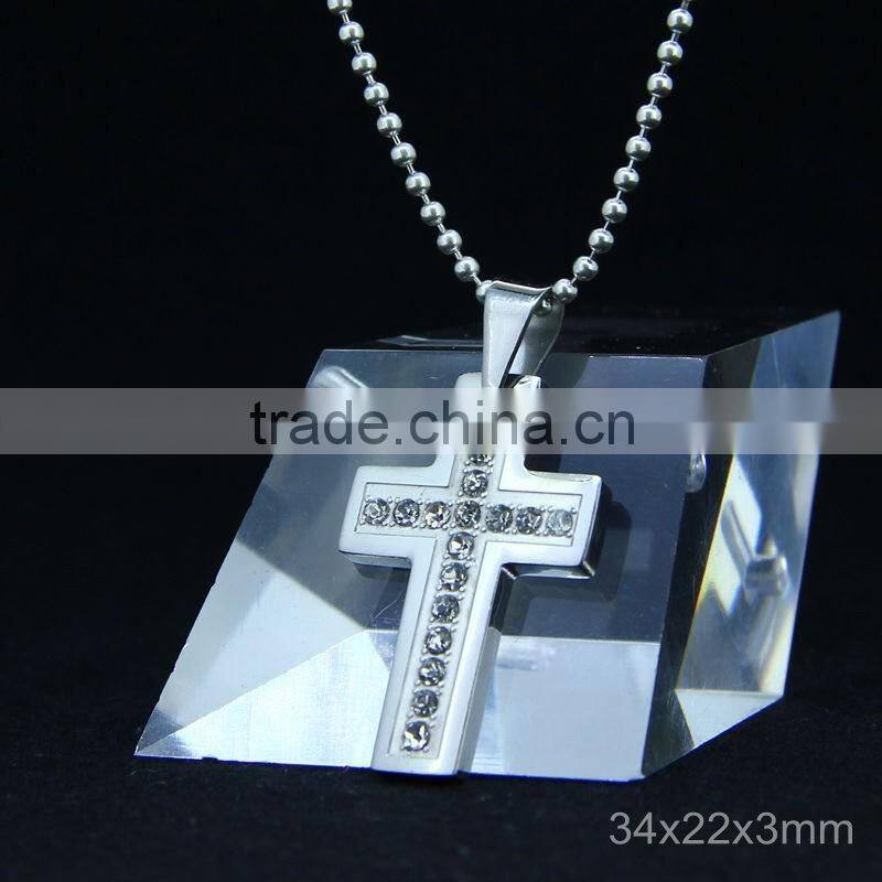Cross Charm Religious Necklace Pendant with Sliver