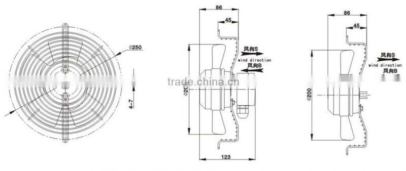 China factory sale high volume small axial fan for mining factories