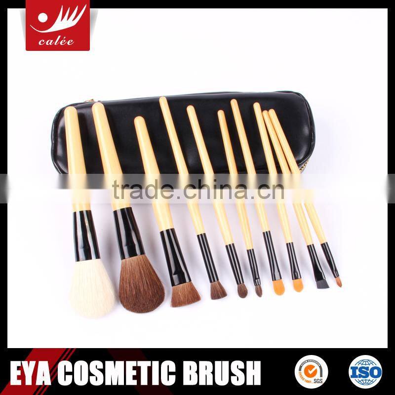 10 pcs convenient cosmetic brush set with zipper pouch