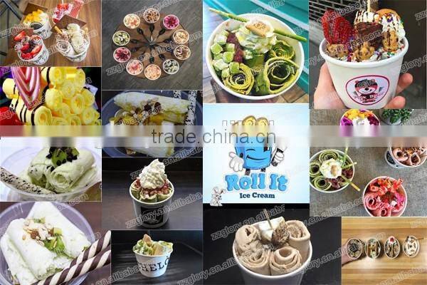 Imported Compressor High Efficiency Fried Ice Cream Machine