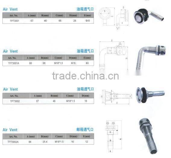 China cheap Marine yacht plastic Deck Filler,Plastic Boat Fuel Deck Filler for sale