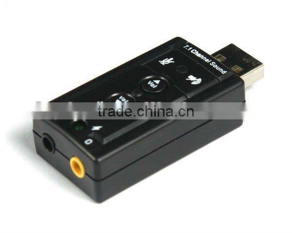 USB External 7.1 Channel Audio Device Sound Card Adapter For Laptop PC Computer
