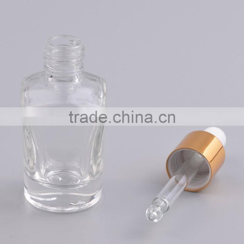 new style transparent glss bottle essential oil bottles with aluminum dropper cap