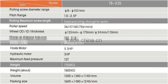 High speed thread roller stell bar rolling machine TB-25S