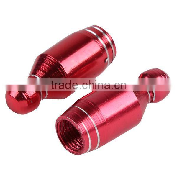 Universal Aluminum 2cs Red Motorcycle Tyre Tire Valve Stem Caps 28*8mm new